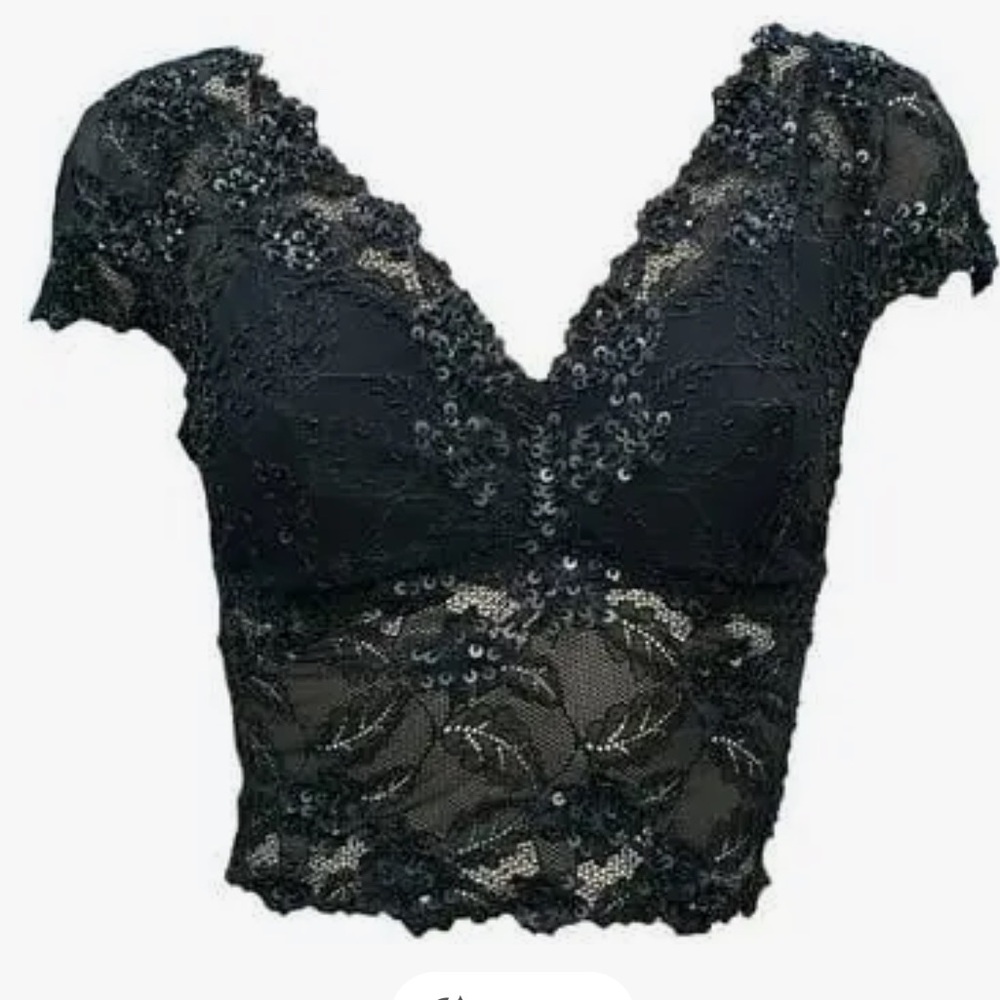 PJ Harlow Gracie Black Lace Cap Sleeve Cami